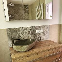 Bad-Sanierung mit Granit-Waschtisch  © Torsten Raschke Haustechnik und Heizungsservice